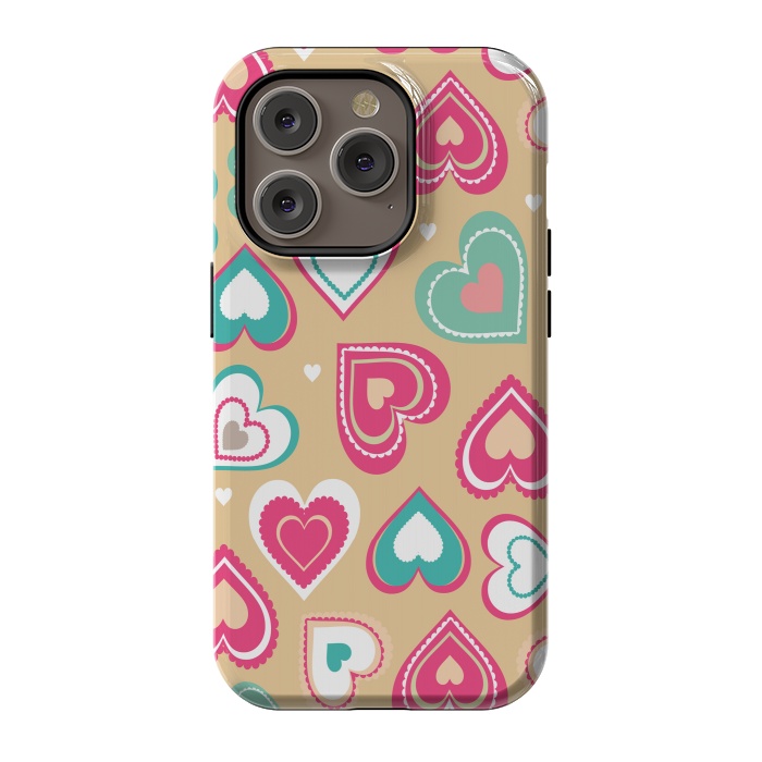 iPhone 14 Pro StrongFit Love Hearts by Martina