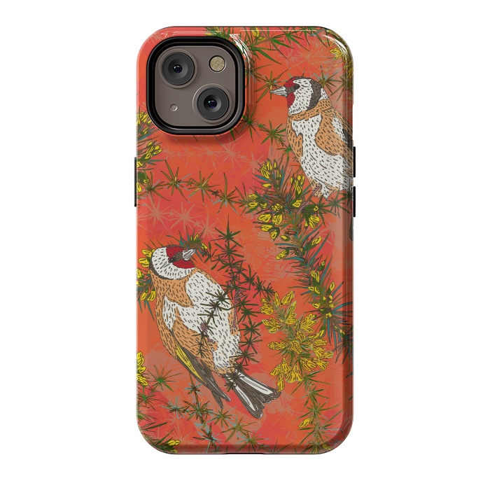 iPhone 14 StrongFit Goldfinches in Gorse by Lotti Brown