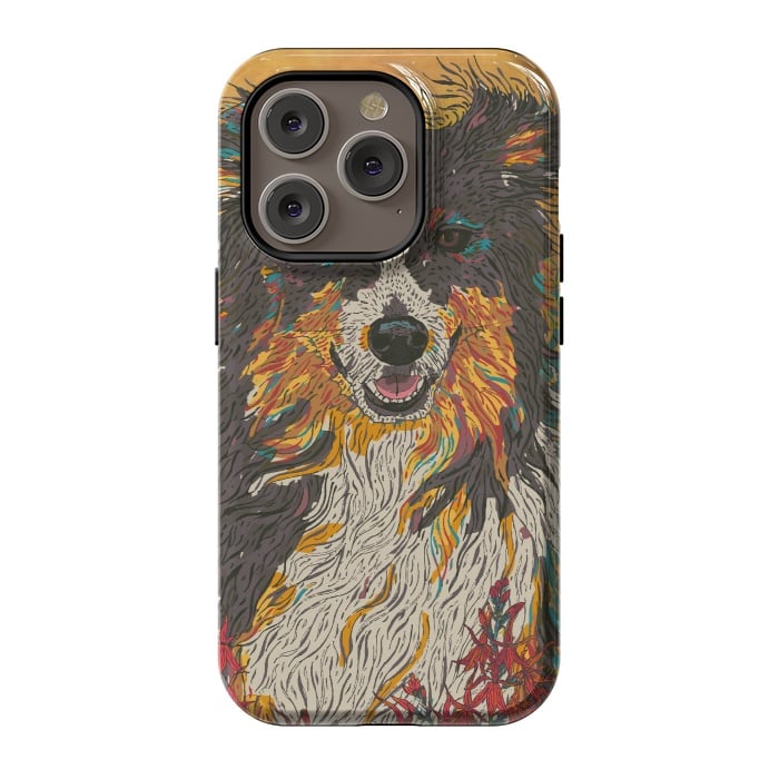 iPhone 14 Pro StrongFit Border Collie by Lotti Brown
