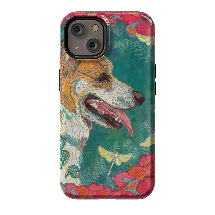 iPhone 14 StrongFit Corgi and Fairies by Lotti Brown