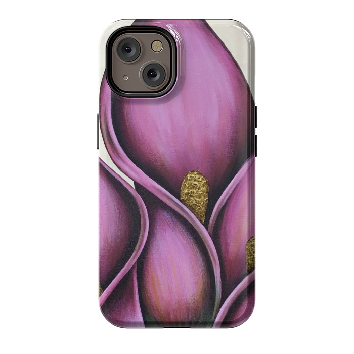 iPhone 14 StrongFit Pink Calla Lilies by Denise Cassidy Wood