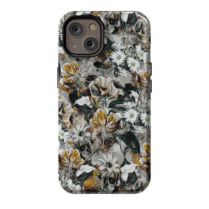 iPhone 14 StrongFit Floral Gold by Riza Peker