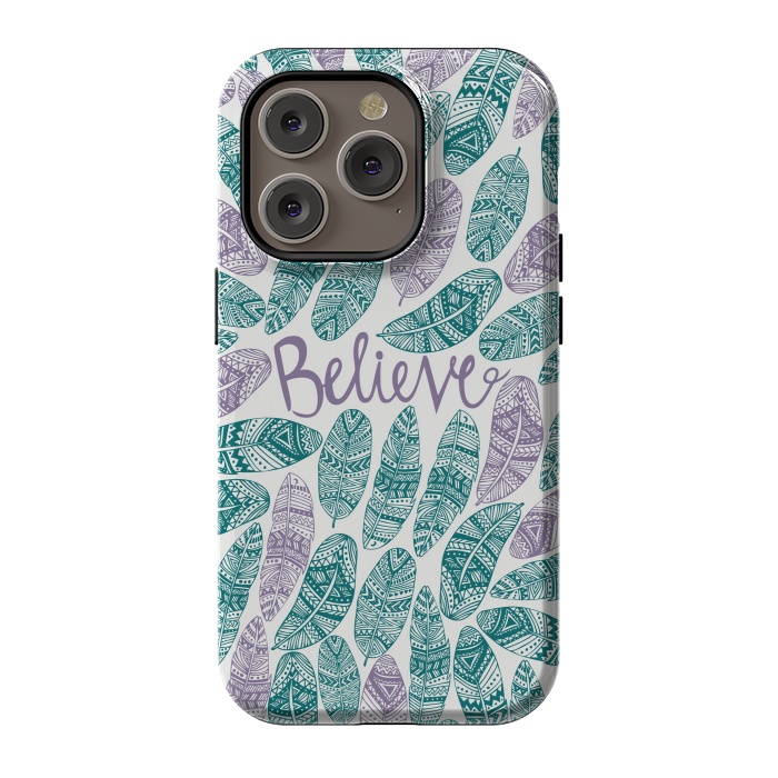 iPhone 14 Pro StrongFit Believe by Pom Graphic Design