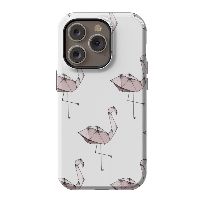 iPhone 14 Pro StrongFit Flamingos by Barlena