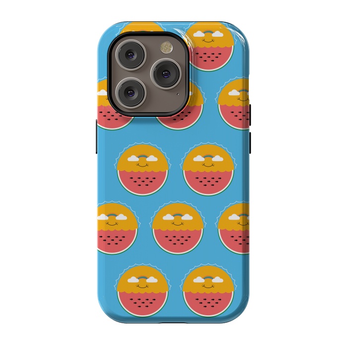 iPhone 14 Pro StrongFit Sun and Watermelon pattern by Coffee Man