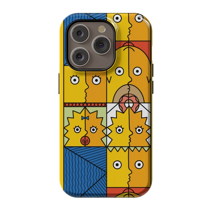 iPhone 14 Pro StrongFit Yellow Cubism by Coffee Man