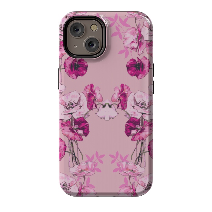 iPhone 14 StrongFit Dramatic Florals (Pink) by Zala Farah