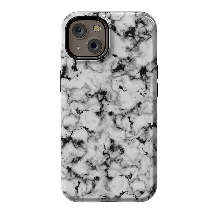 iPhone 14 StrongFit Black and White Marble by CatJello