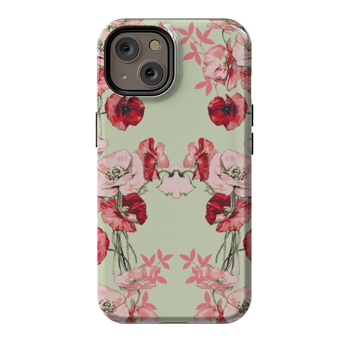 iPhone 14 StrongFit Dramatic Florals (Red) by Zala Farah