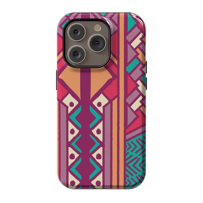 iPhone 14 Pro StrongFit Tribal ethnic geometric pattern 001 by Jelena Obradovic