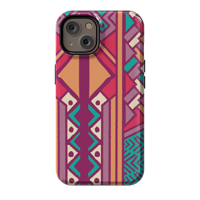 iPhone 14 StrongFit Tribal ethnic geometric pattern 001 by Jelena Obradovic