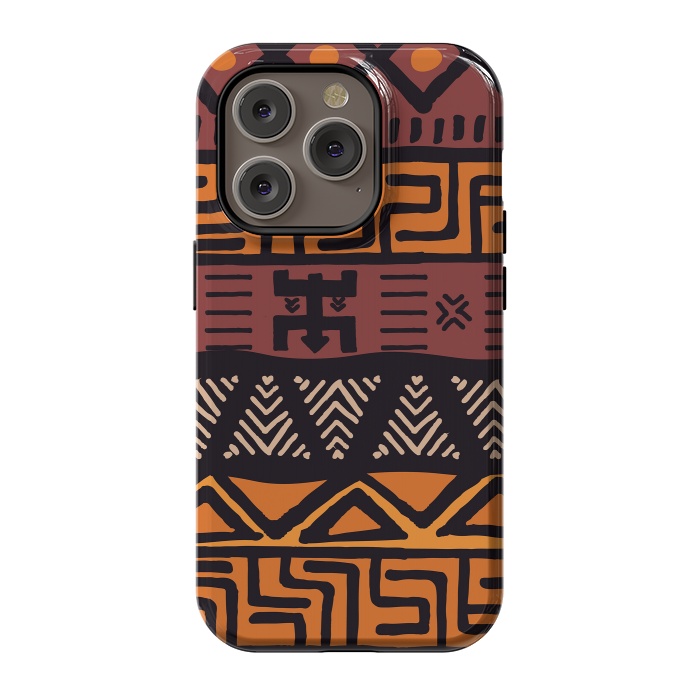 iPhone 14 Pro StrongFit Tribal ethnic geometric pattern 021 by Jelena Obradovic
