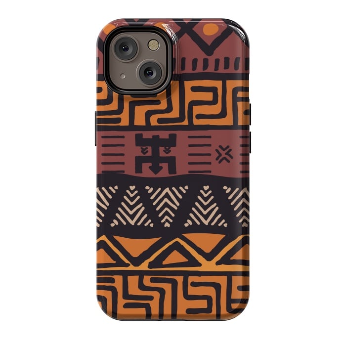 iPhone 14 StrongFit Tribal ethnic geometric pattern 021 by Jelena Obradovic