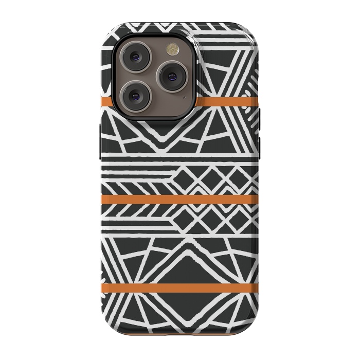 iPhone 14 Pro StrongFit Tribal ethnic geometric pattern 022 by Jelena Obradovic