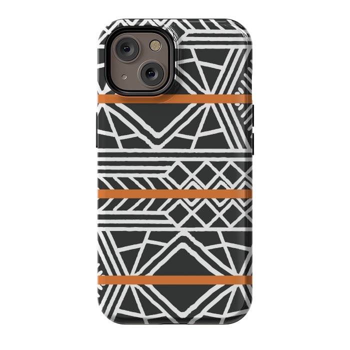 iPhone 14 StrongFit Tribal ethnic geometric pattern 022 by Jelena Obradovic