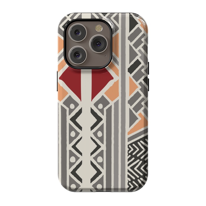 iPhone 14 Pro StrongFit Tribal ethnic geometric pattern 034 by Jelena Obradovic