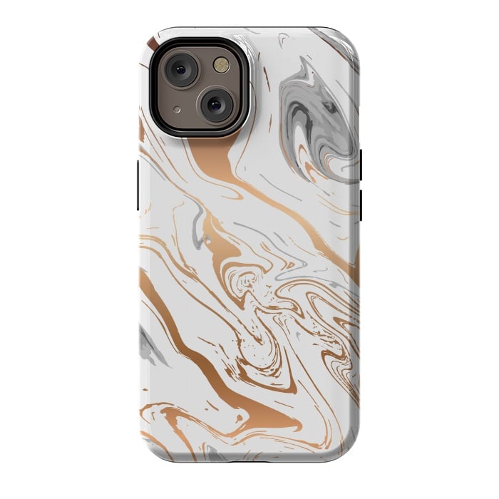 iPhone 14 StrongFit Liquid Golden Marble 007 by Jelena Obradovic