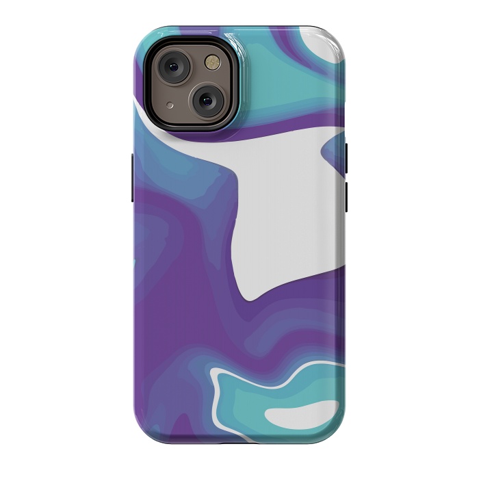 iPhone 14 StrongFit Liquid Marble Purple Shades 010 by Jelena Obradovic