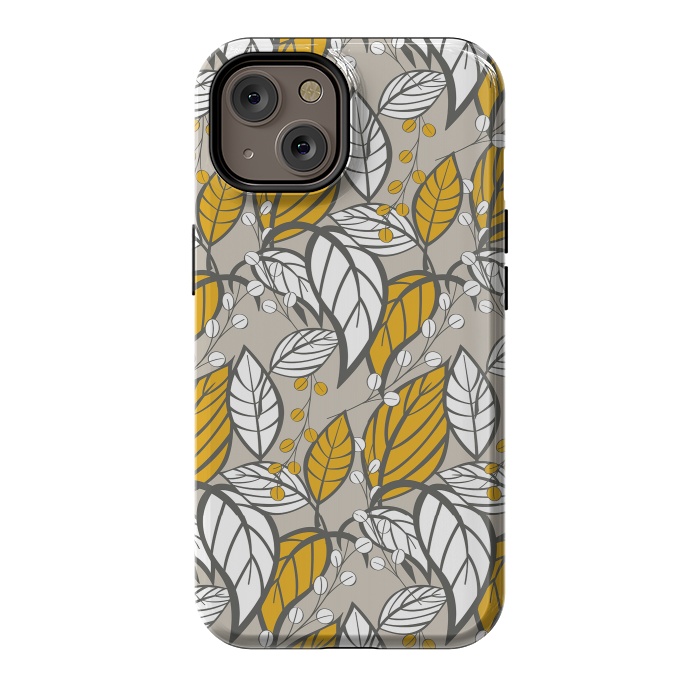 iPhone 14 StrongFit Seamless floral pattern with hand drawn leaves by Jelena Obradovic