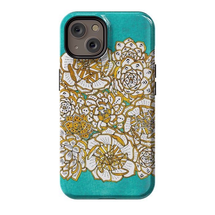 iPhone 14 StrongFit Bohemian Succulents by Pom Graphic Design