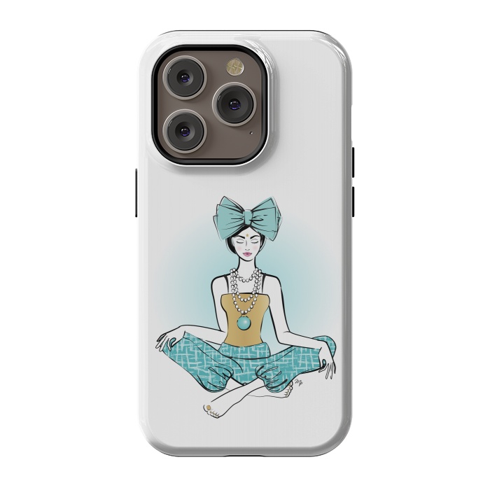 iPhone 14 Pro StrongFit Festive Yoga girl meditation by Martina