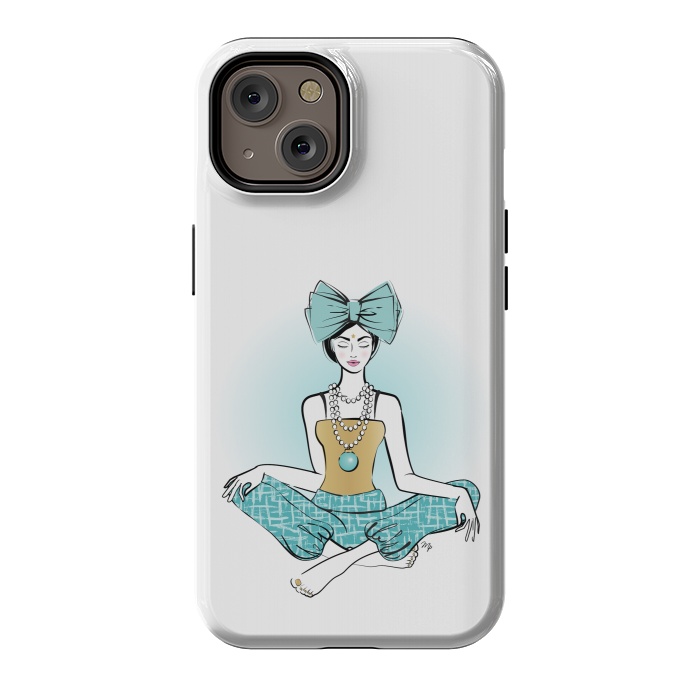 iPhone 14 StrongFit Festive Yoga girl meditation by Martina