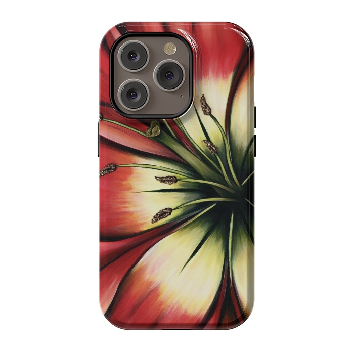 iPhone 14 Pro StrongFit Red Lily Flower by Denise Cassidy Wood