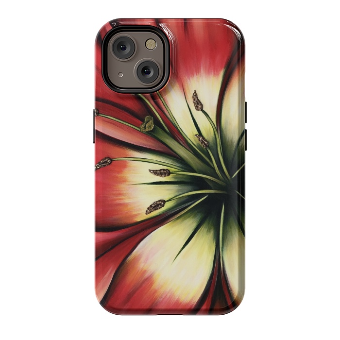 iPhone 14 StrongFit Red Lily Flower by Denise Cassidy Wood