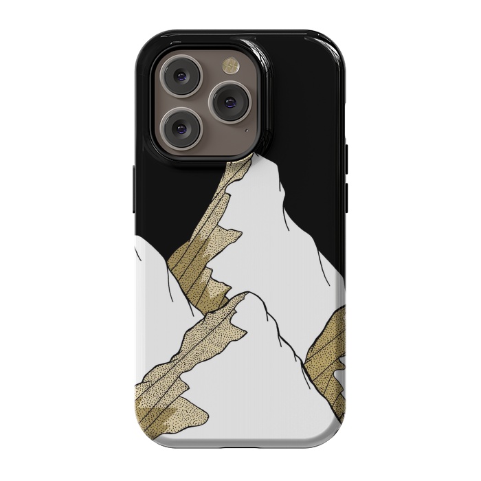 iPhone 14 Pro StrongFit Gold Tone Mountains by Steve Wade (Swade)