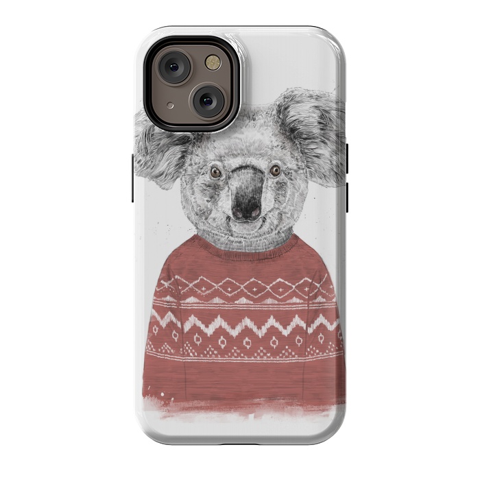 iPhone 14 StrongFit Winter koala (red) by Balazs Solti