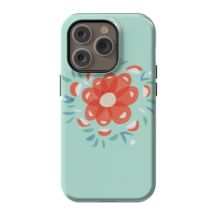 iPhone 14 Pro StrongFit Whimsical Decorative Red Flower by Boriana Giormova