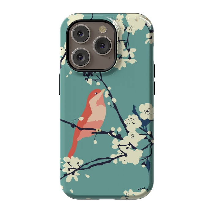 iPhone 14 Pro StrongFit Bird and Blossom by Zoe Charlotte