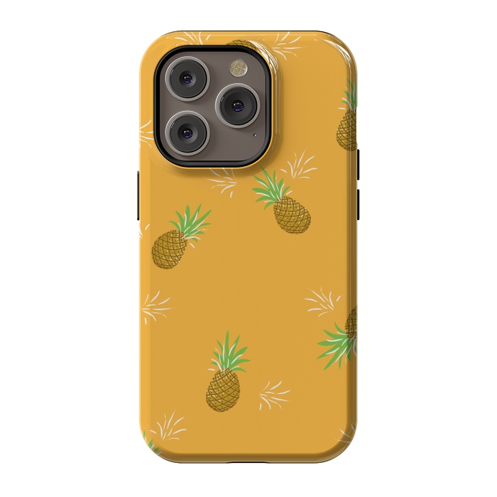 iPhone 14 Pro StrongFit Pineapples in Mango by Zoe Charlotte