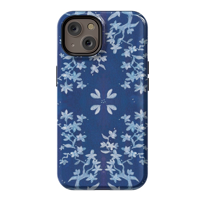 iPhone 14 StrongFit Indigo Floral by Zoe Charlotte