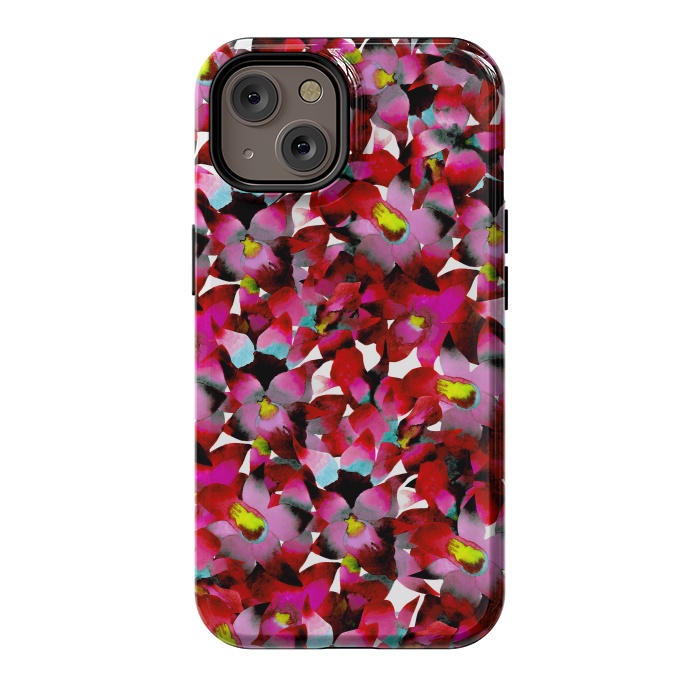 iPhone 14 StrongFit Red Floral by Amaya Brydon