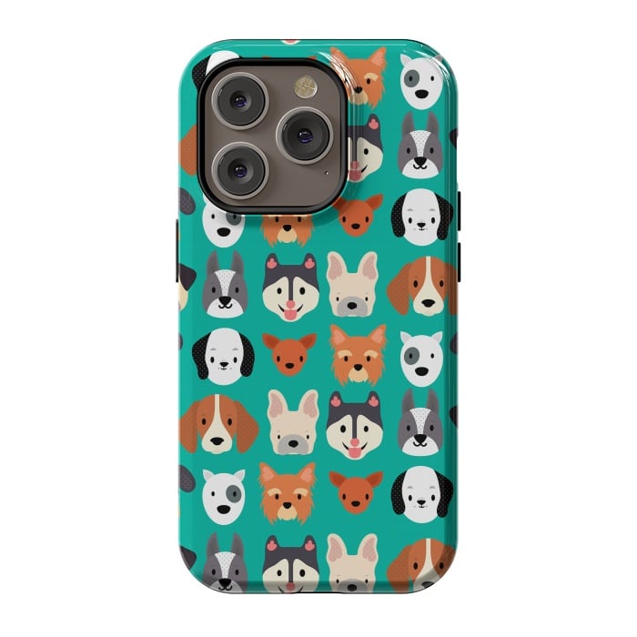 iPhone 14 Pro StrongFit Dog faces pattern by Maria Jose Da Luz