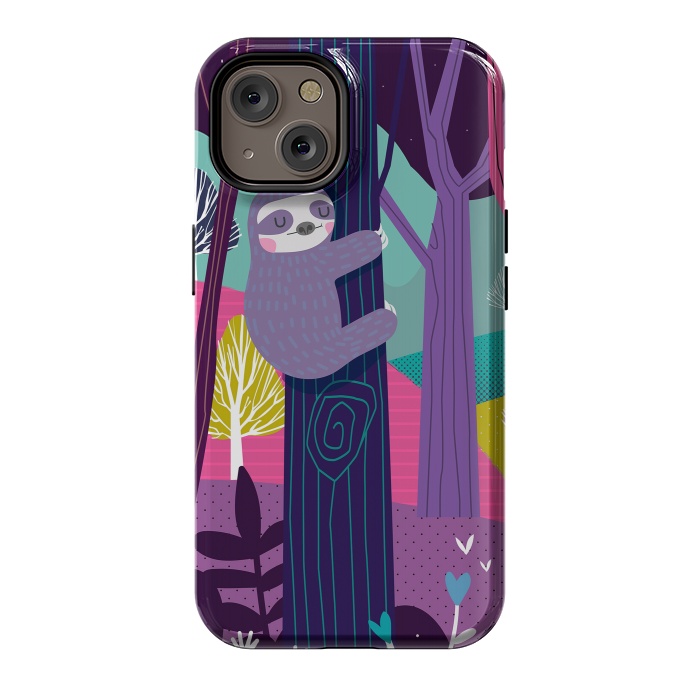 iPhone 14 StrongFit Sloth in the woods by Maria Jose Da Luz