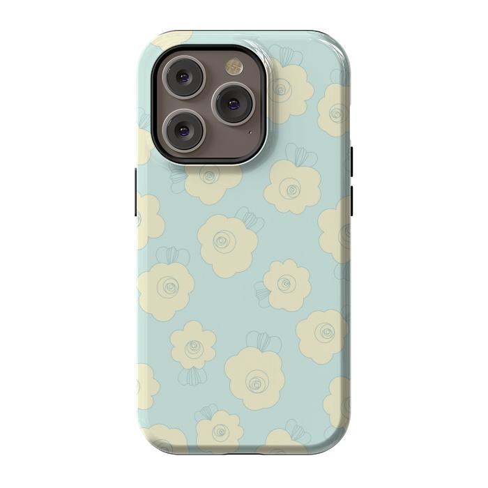 iPhone 14 Pro StrongFit Blue Fluffy Flowers by Paula Ohreen