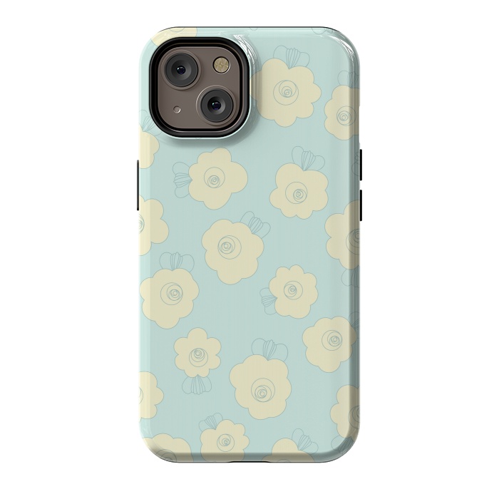 iPhone 14 StrongFit Blue Fluffy Flowers by Paula Ohreen