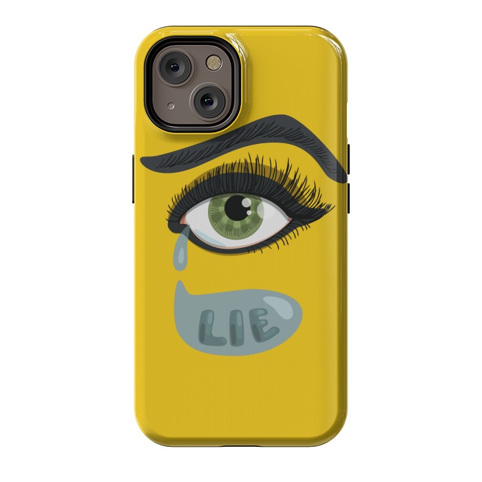 iPhone 14 StrongFit Green Lying Eye With Teardrop by Boriana Giormova