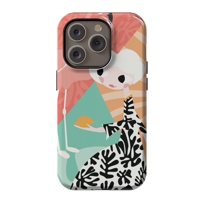 iPhone 14 Pro StrongFit Girl and flamingo 003 by Jelena Obradovic