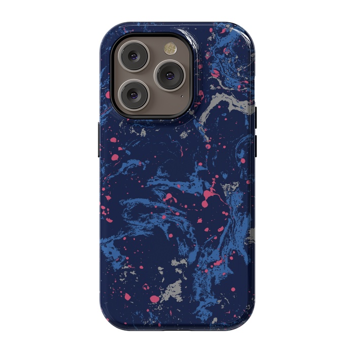 iPhone 14 Pro StrongFit Marble Blue by Susanna Nousiainen