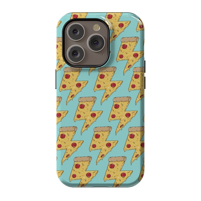 iPhone 14 Pro StrongFit Pizza Power Pattern Green by Coffee Man