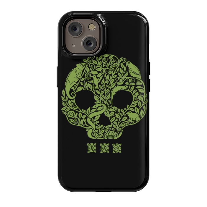 iPhone 14 StrongFit Green Skull by Coffee Man