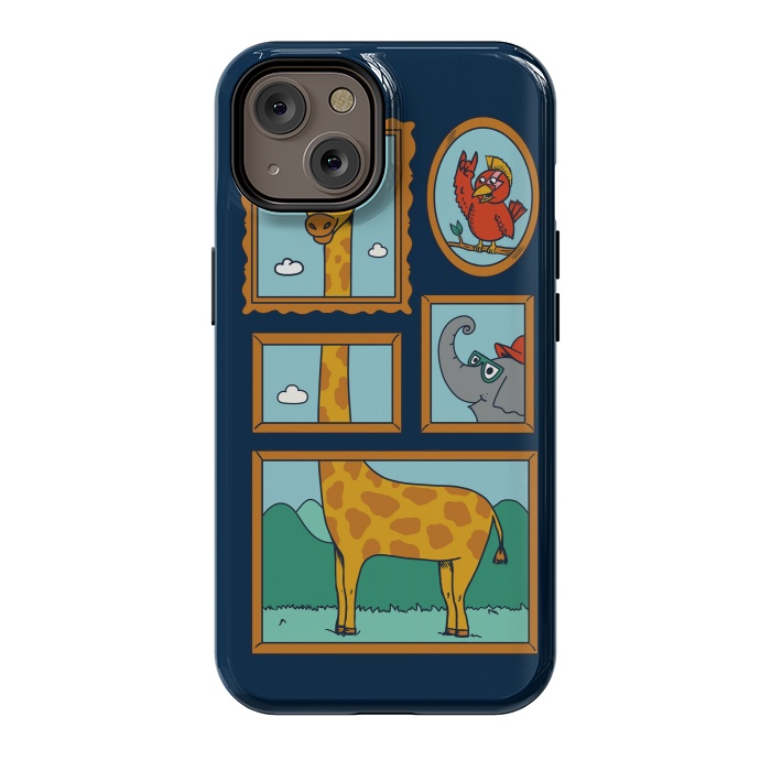 iPhone 14 StrongFit Portrait of Animals Blue by Coffee Man