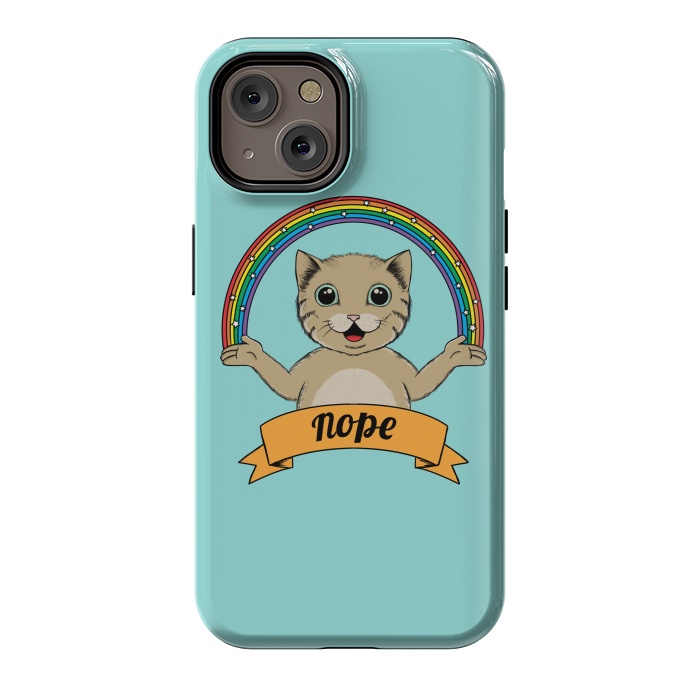 iPhone 14 StrongFit Cat Nope by Coffee Man