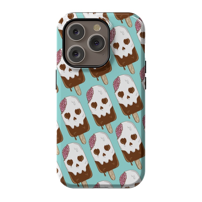 iPhone 14 Pro StrongFit Skull Ice Cream Pattern by Coffee Man