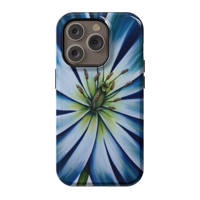 iPhone 14 Pro StrongFit Blue Tulip Flower by Denise Cassidy Wood