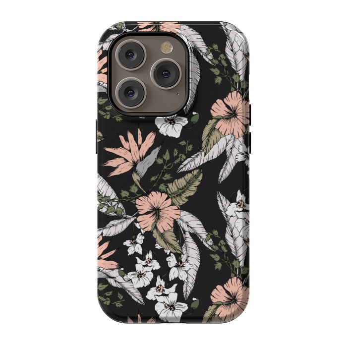 iPhone 14 Pro StrongFit Exotic flowering dark by Mmartabc