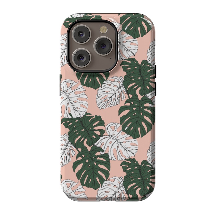 iPhone 14 Pro StrongFit Hand drawing monstera pastel color by Mmartabc